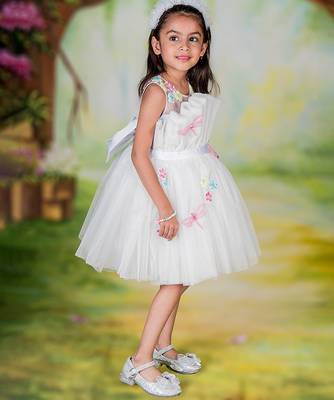 White embroidered net dress 3
