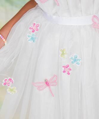 White embroidered net dress 4