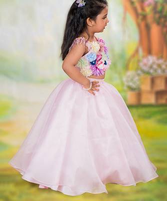 Pink embroidered organza Co Ord Set 2