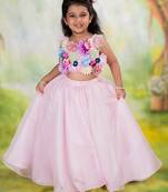 Pink embroidered organza Co Ord Set