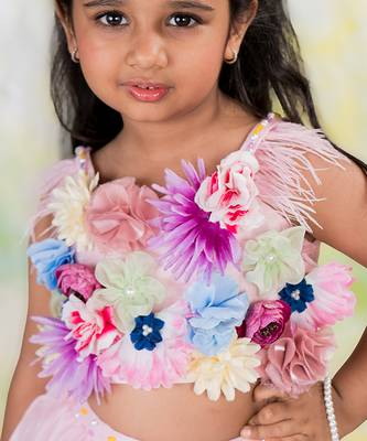 Pink embroidered organza Co Ord Set 4