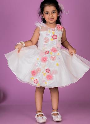 White embroidered organza Dress 1