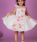 White embroidered organza Dress