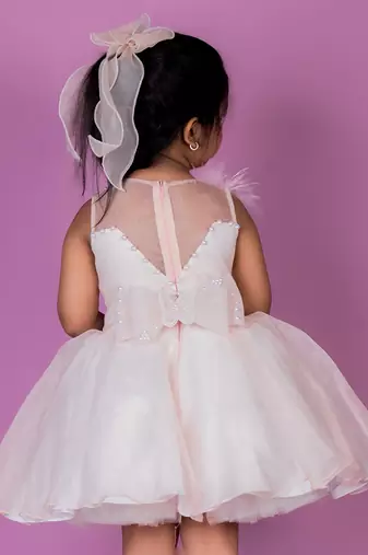 White embroidered organza Dress