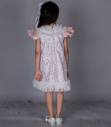 White embroidered satin dress