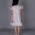White embroidered satin dress