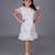 White embroidered satin dress
