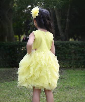 Yellow plain net dress 2