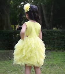 Yellow plain net dress