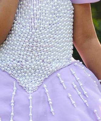 Purple embroidered organza Gown 2