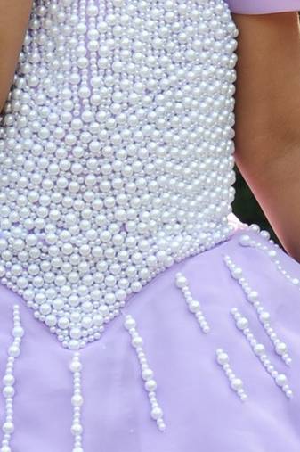 Purple embroidered organza Gown