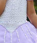 Purple embroidered organza Gown