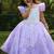 Purple embroidered organza Gown
