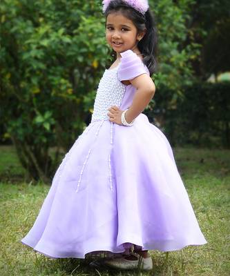 Purple embroidered organza Gown 3
