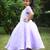 Purple embroidered organza Gown