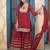 Maroon embroidered georgette stitched straight cut trouser kurta dupatta readymade suits