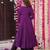 pv-silk chanderi embroidered kurta set with stitched top, bottom & dupatta