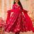 pv-silk chanderi embroidered kurta set with stitched top, bottom & dupatta