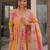 chinon embroidered kurta set with matching chinon dupatta