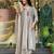 chinon embroidered kurta set with matching chinon dupatta