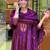 pv-silk chanderi embroidered kurta set with stitched top, bottom & dupatta