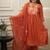 chinon embroidered kurta set with matching chinon dupatta