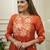 chinon embroidered kurta set with matching chinon dupatta
