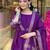 chinon embroidered kurta set with matching chinon dupatta