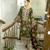 Green sequin embroidered straight suit