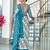 Sky blue mulmul cotton printed  fancy saree with blouse