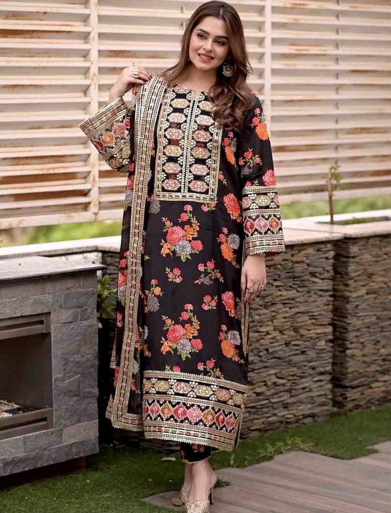 Black Designer Party Wear Look Set