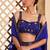 Blue embroidered crepe cape set