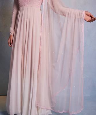 Pink embroidered georgette anarkali 3