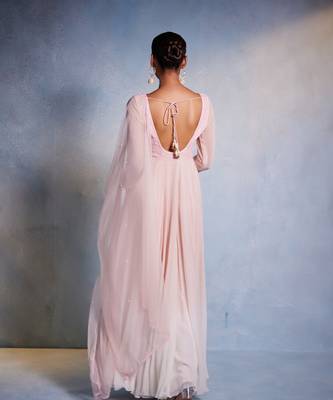 Pink embroidered georgette anarkali 5