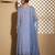 Blue embroidered georgette sharara set