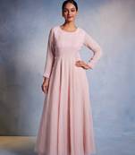 Pink embroidered organza anarkali