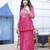 Pink embroidered georgette sharara