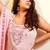 Pink embroidered georgette sharara set