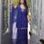 Blue embroidered net sharara set