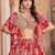 Stunning Red Chinon Digital Printed Wedding Lehenga Choli