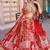 Stunning Red Chinon Digital Printed Wedding Lehenga Choli