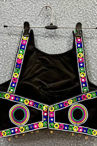 Black Mirror Work Navratri Blouse 