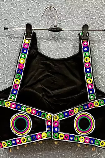 Black Mirror Work Navratri Blouse 