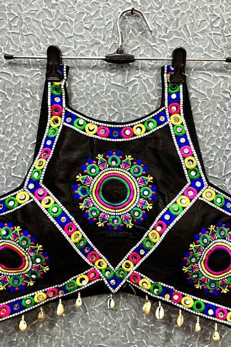 Black Mirror Work Navratri Blouse 