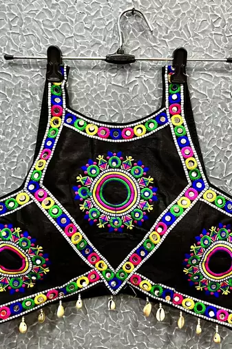 Black Mirror Work Navratri Blouse 