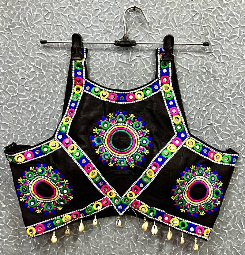 Black Mirror Work Navratri Blouse 