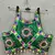 Green Mirror Work Navratri Blouse