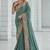 Rama color cords and diamond georgette saree with designer blouse fabric