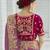 Dark gajri color cords and diamond georgette saree with designer blouse fabric