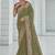 Green color cords and diamond georgette saree with designer blouse fabric